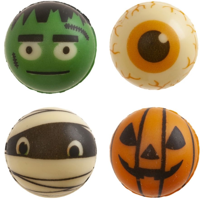 4 D�corations Boules Halloween � En Chocolat Blanc 