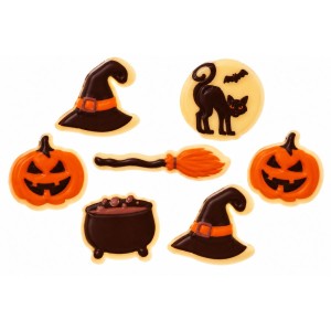 7 D�corations Halloween � En Chocolat Blanc