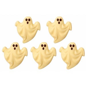 5 D�corations Fant�me Halloween � En Chocolat Blanc