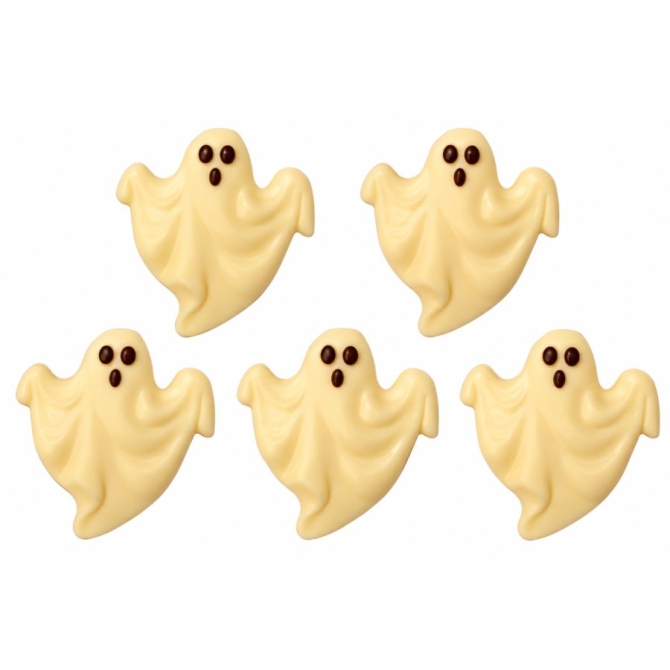5 Décorations Fantôme Halloween – En Chocolat Blanc
