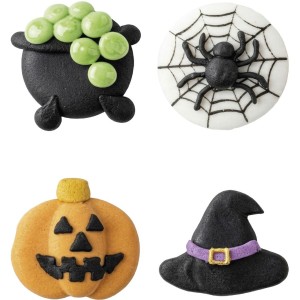 4 Décorations Sorcière/Araignée Halloween – En Sucre