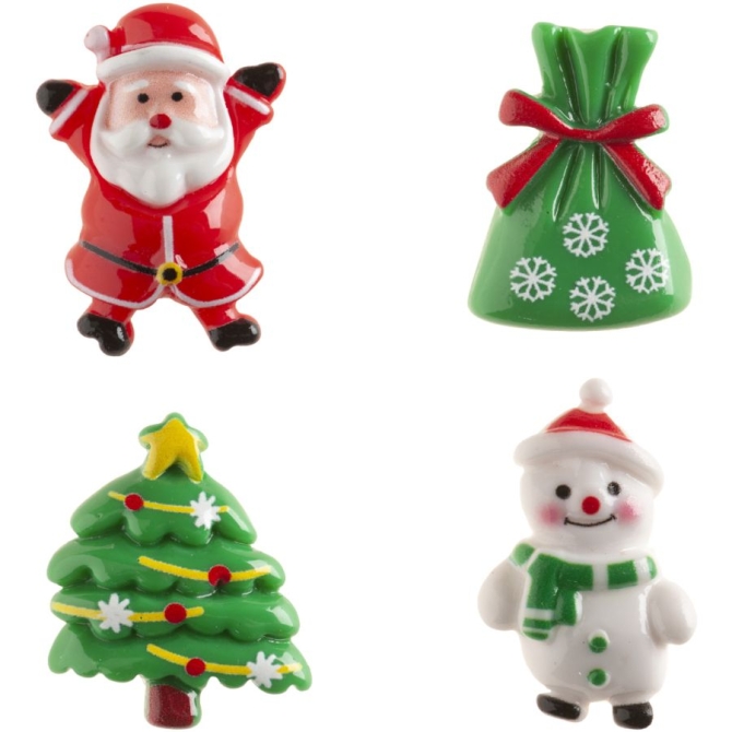 1 F�ve Figurine de No�l 2D pour Galette des Rois � 3 cm � En Plastique 