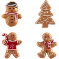 1 F�ve Figurine de No�l en Pain d'�pices 2D pour Galette des Rois � 3 cm � En Plastique