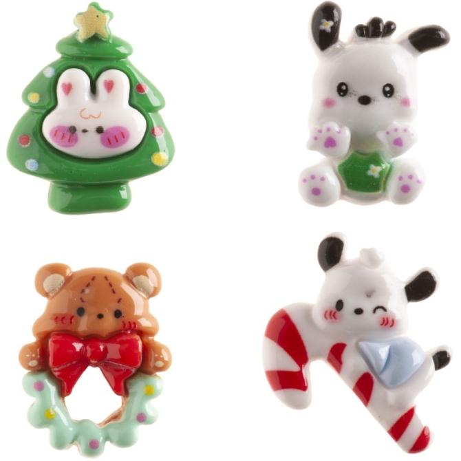 1 F�ve Figurine de No�l Adorable 2D pour Galette des Rois � 3 cm � En Plastique 