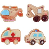 1 F�ve Figurine Transport 2D pour Galette des Rois � 3 cm � En Plastique