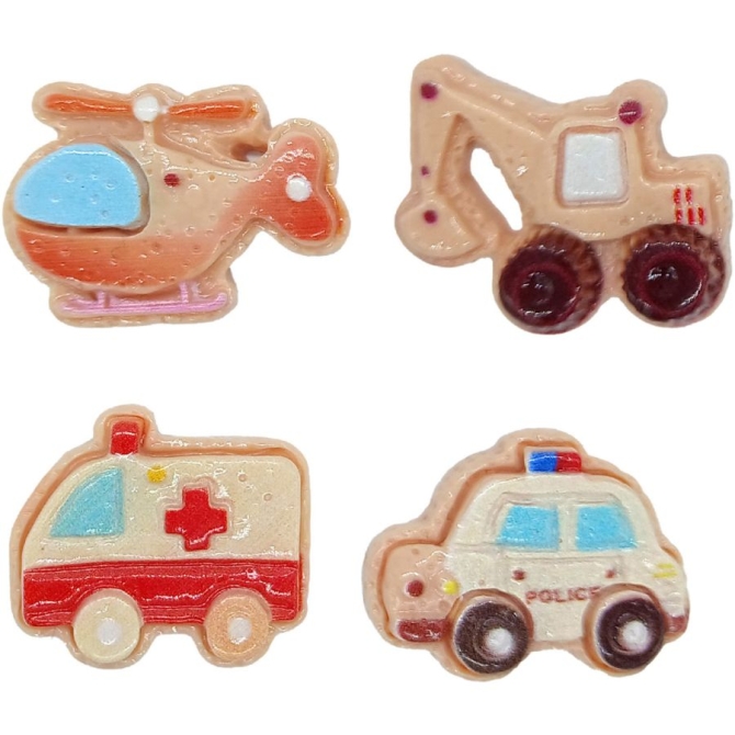 1 F�ve Figurine Transport 2D pour Galette des Rois � 3 cm � En Plastique 