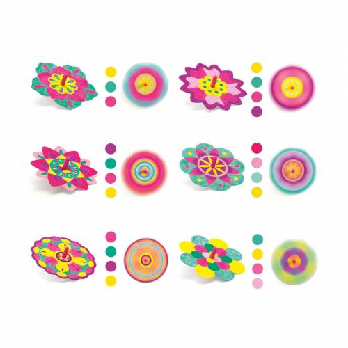 Kit 4 Toupies DIY Fleurs 