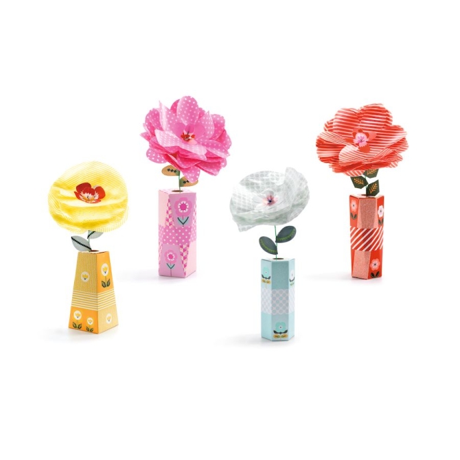 Kit 4 Fleurs et Vases DIY Rtrochic 