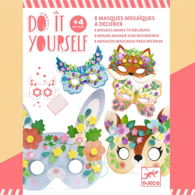 4 Masques Mosaïques Animaux de la Forêt - DIY