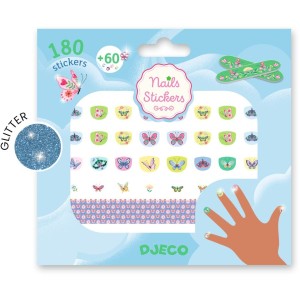 180 Autocollants � Ongles Paillettes Papillons de Printemps