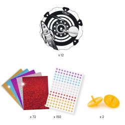 Kit 2 Toupies et 12 Disques Hypno Cosmos à Métalliser - DIY. n°4
