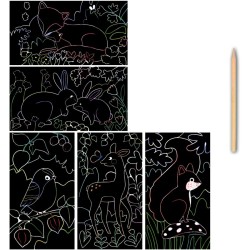 Scratch Art - 10 Tableaux  Gratter Animaux des Bois - Artissimo. n1