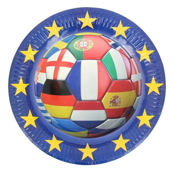 6 Assiettes Football Euro 