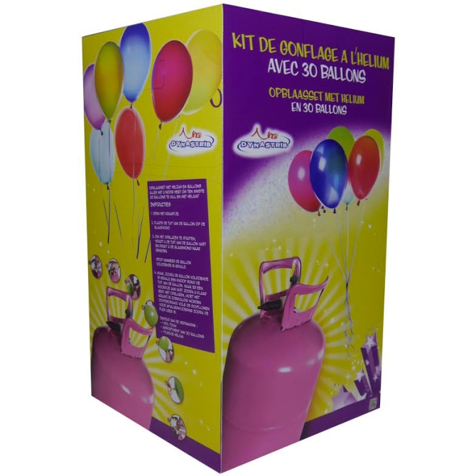 Bouteille Hlium  +  30 Ballons  +  Bolduc 