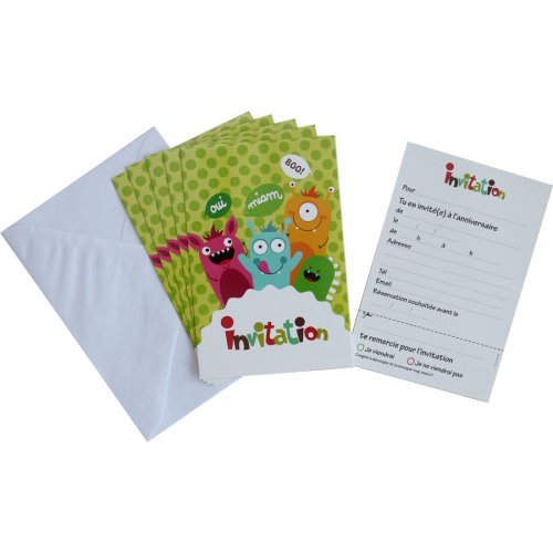 6 Invitations Joyeux Anniversaire Monstres Pour L Anniversaire De Votre Enfant Annikids