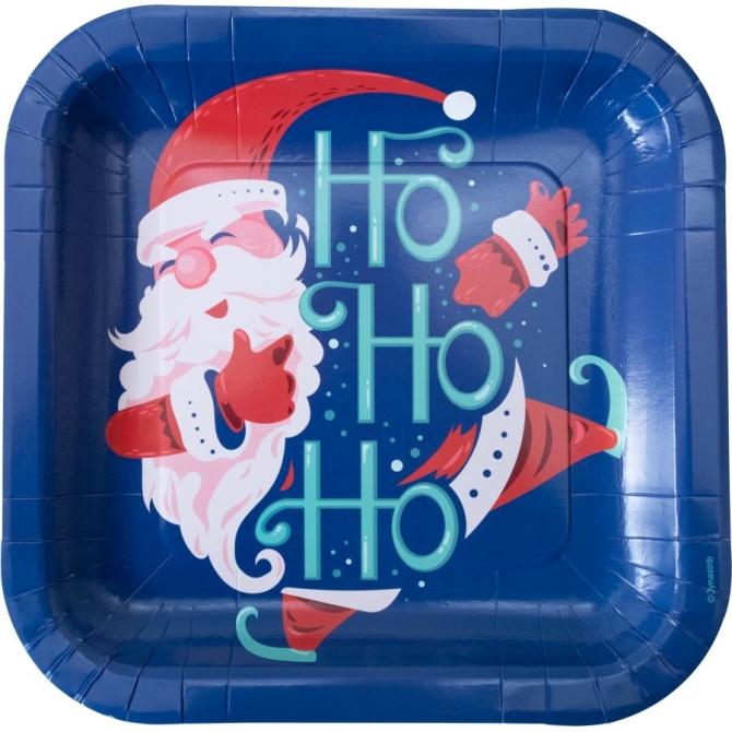 6 Assiettes Père Noël HOHOHO 