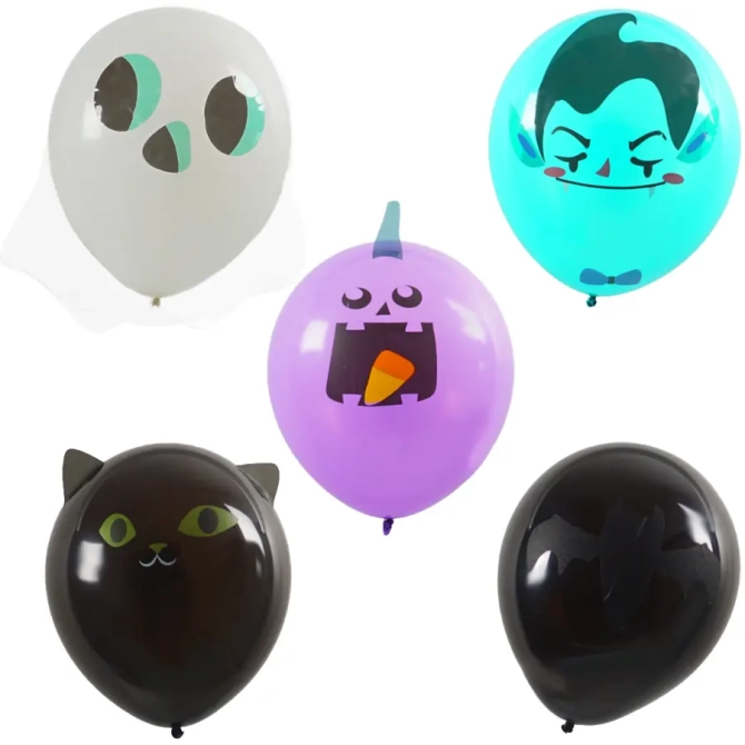 DIY - 5 Ballons Halloween Stickers 