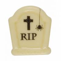 5 Pierres Tombales RIP (4 cm) - Chocolat Blanc