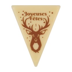 2 Triangles Joyeuses Ftes Petit Bois - Chocolat Blanc. n1