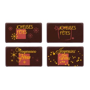 4 Plaquettes Joyeuses Ftes - Chocolat Noir