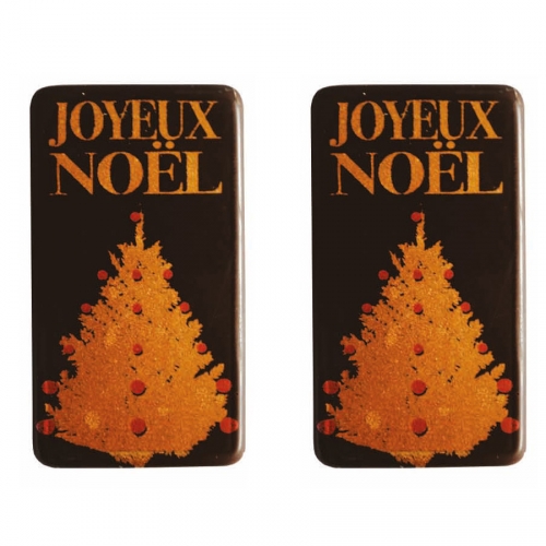 2 Plaquettes Joyeux Noël Sapin - Chocolat Noir 