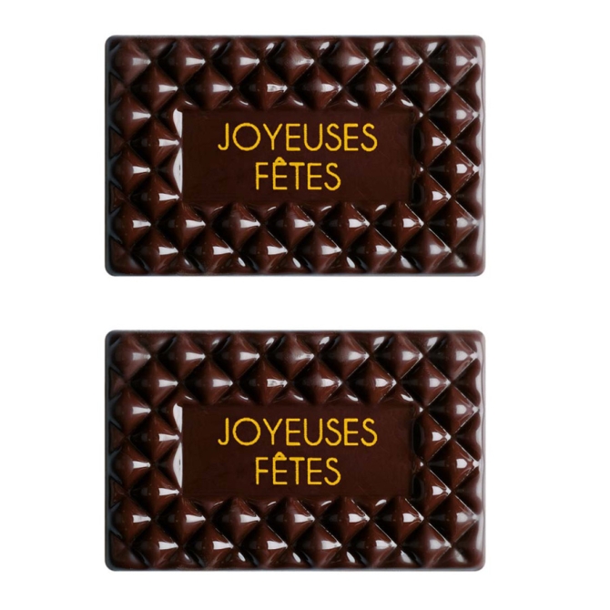 2 Plaquettes Joyeuses Ftes Capitonn - Chocolat Noir 