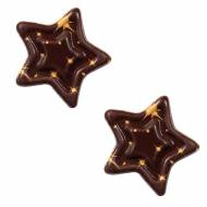 2 Etoiles Relief 3D Jaune/Cuivre Sciltillant - Chocolat Noir