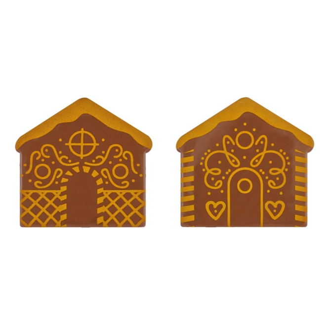 2 Embouts de Bche Chalet de March de Nol (8 cm) - Chocolat au Lait 