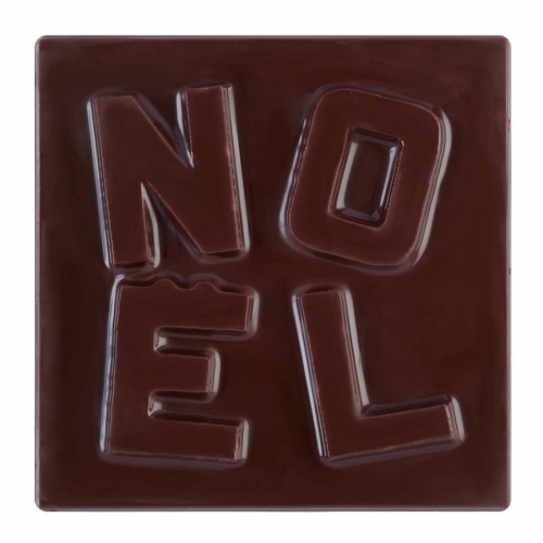 2 Embouts de Bûche Noël Relief (8 cm) - Chocolat Noir 
