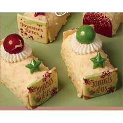 2 Embouts pour Bchettes Joyeuses Ftes (5 cm) - Chocolat Blanc. n1