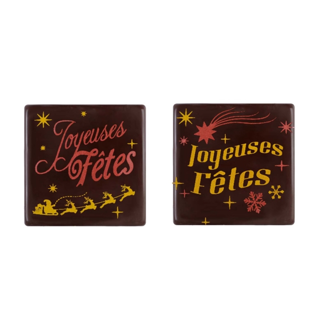 2 Embouts pour Bchettes Joyeuses Ftes (5 cm) - Chocolat Noir 