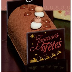 2 Embouts pour Bûchettes Joyeuses Fêtes (5 cm) - Chocolat Noir. n°1