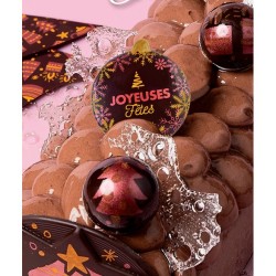 2 Boules Bombes Joyeuses Ftes (5 cm) - Chocolat Noir. n1