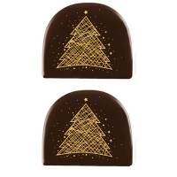 2 Embouts de Bche Sapin Or (7,7 cm) - Chocolat Noir