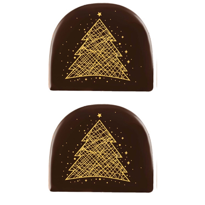 2 Embouts de Bche Sapin Or (7, 7 cm) - Chocolat Noir 