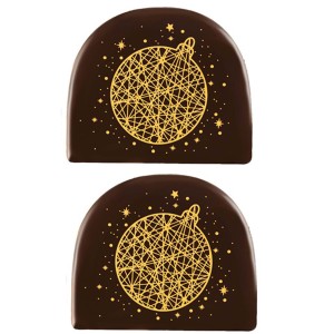 2 Embouts de Bche Boule Or (7,7 cm) - Chocolat Noir