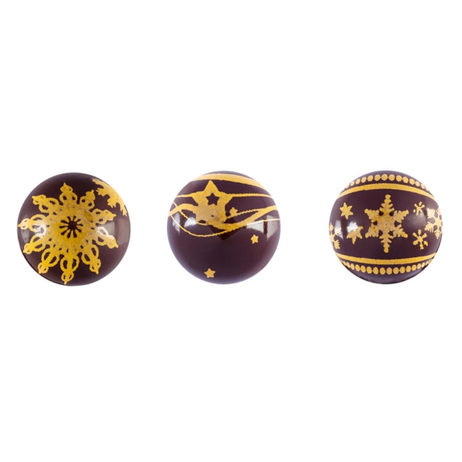 2 Boules 3D (2, 8 cm) - Chocolat Noir 