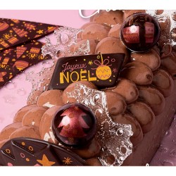 2 Plaquettes Joyeux Nol Boule  +  Gant (5, 5 cm) - Chocolat Noir. n1