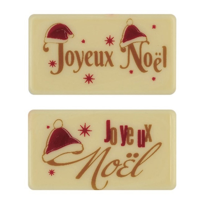 2 Plaquettes Joyeux Nol - Chocolat Blanc 