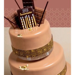 2 Plaquettes Joyeux Anniversaire (5, 2 cm) - Chocolat Noir. n1