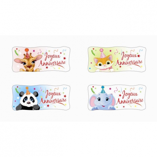 4 Plaquettes Joyeux Anniversaire Animaux 10 5 Cm Azyme Pour L Anniversaire De Votre Enfant Annikids