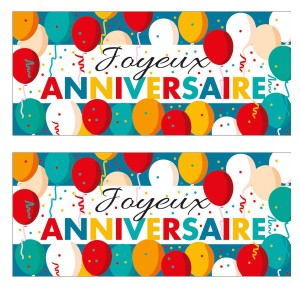 2 Plaquettes Joyeux Anniversaire Ballons (9 cm) - Azyme