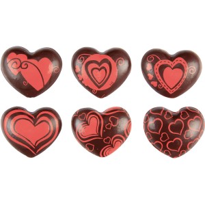 6 Coeurs 3D - Chocolat