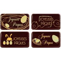 4 Plaquettes Joyeux Pques (5,5 cm) - Chocolat Noir