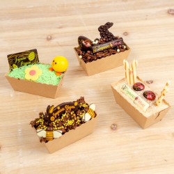 4 Plaquettes Joyeux Pques (5, 5 cm) - Chocolat Noir. n4
