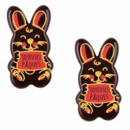 2 Petits Lapins Joyeuses Pâques (4,3 cm) - Chocolat