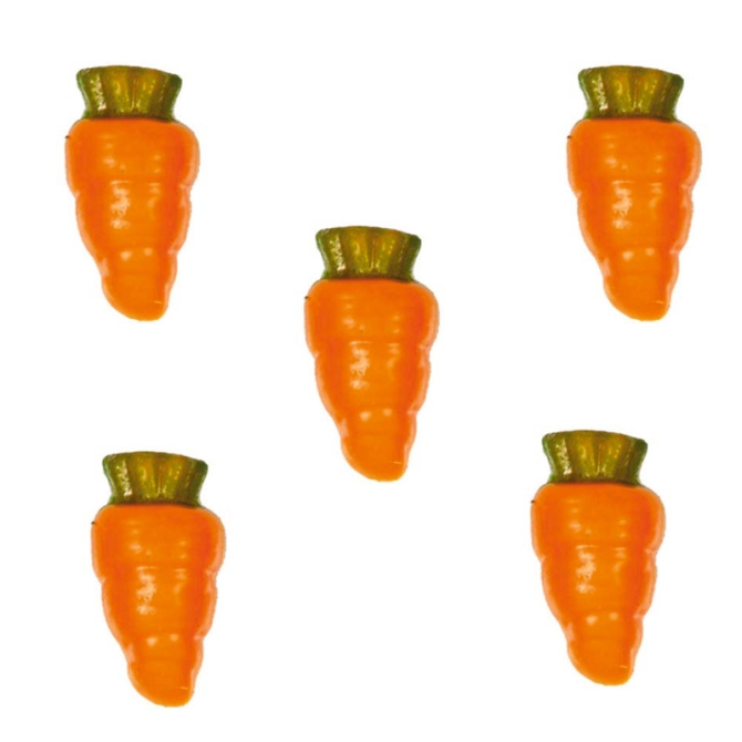 5 Mini Carottes (2, 8 cm) - Chocolat Blanc 