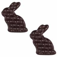 2 Lapins Capitonné  (4,6 cm) - Chocolat Noir