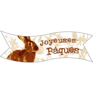 1 Plaquette Lapin Joyeuses Pques - Azyme