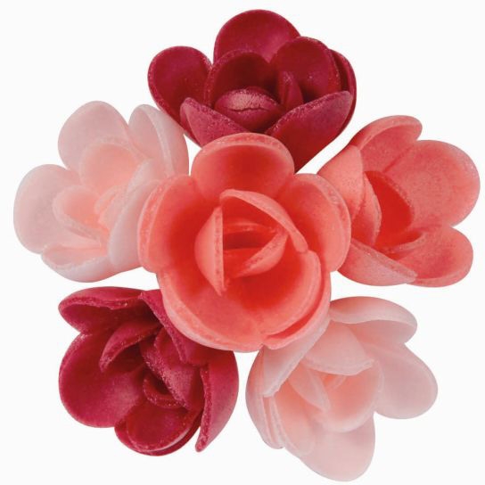 6 Mini Roses Rose (3 cm) Azyme - Saveur Fruits Rouges 